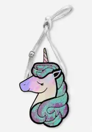 Justice Girls Iridescent Holo Sequins Unicorn Crossbody Purse Bag Adjustable NWT