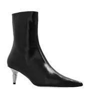 Spike pointed-toe ankle boots 38.5,37,40,41 Black