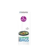 Brabantia Perfect Fit Compostable Bin Liner - Code C (10/12 Litre) 10 Bags Green