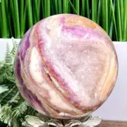 Silky Fluorite Sphere Healing Crystal Ball 1538g 107mm