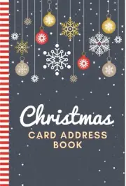christmas card address book 10 year logbook 6” x 9” large print