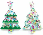 Ear Studs Trendy Christmas Tree Series Sliver and Colorful Iridescent Glitter Stars Small Round Color Film Acrylic Stud Earrings for Women Ear Stud (Size : C)