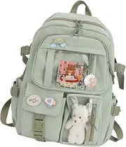 LeoLeozz School Bag,Multi Pocket Backpacks for Teen Girls | Lightweight Teen Girls School Backpacks with Bear, 40 X 30 X 11cm (Green)