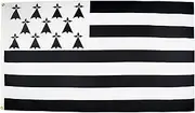Brittany Flag 2' x 3' - French Region of Bretagne Flags 90 x 60 cm - Banner 2x3 ft Light Polyester - AZ FLAG