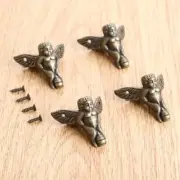 4pcs Jewelry Gift Box Chest Table Feet Leg Corner Protector Angel Style Hardware