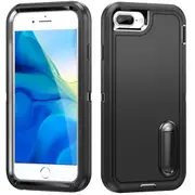 MCC Shockproof iPhone 7+ 8+ Case Cover Heavy Duty with Stand Apple Plus [Black+Black]