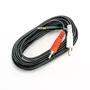 10ft 3.5mm Aux Jack Male to 2 RCA Male Audio Cable Black Cord