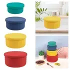 Silicone Compact Stackable Simple Round Lunch Boxes for Kids Camping Student
