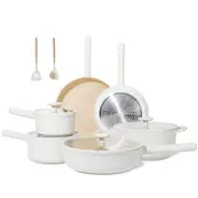 Ceramic Cookware Sets 17pcs, Pots and Pans Set Non Stick, Healthy Induction K...