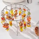 Grill Skewers Rack Set Grilling Meat Veggies Sausage Outdoor Shish Kabob Set