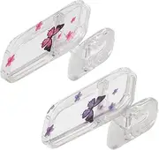 ETHZZLE 2pcs Foldable Transparent Mobile Phone Stand Portable Cellphone Holder for Desk Adhesive Backing Phone Accessories for Efficient Multi Device Use and Travel