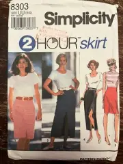 Simplicity 8303 UNCUT Sewing Pattern, Misses' Set of Skirts, Size UU (16-22)