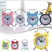 Compact Vintage Style Double Bell Alarm Clock with Quartz Movement for Bedside