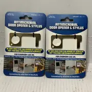Door Opener and Stylus AntiMicrobial for Key Chain - Gold (Lot Of 2)