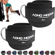 Comfortable Adjustable Padded Ankle Wrist Cuffs Neoprene Padded Straps D-Ring Glute Kickback for Cable Machine. Ideal for Glutes Exercises (2 Pack)