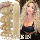 Invisible Tape In 100% Remy Human Hair Extensions Skin Weft Body Wave&Straight