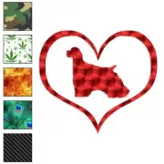 Love Cocker Spaniel Dog , Vinyl Decal Sticker, 40 Patterns & 3 Sizes, #1443
