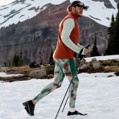 NWOT Men's Janji Boreal Fleece Running Tight in Light Grey X Large