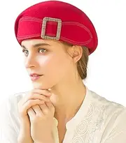 [HIMESPORT] Wedding Hats for Women Vintage Wool Felt Berets Ladies Pearl Fascinator Autumn Winter Cap Bow Church Fedoras