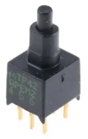 Apem PUSH BUTTON SWITCH TP42P0080 400mA Momentary DPST PCB On-(On), Through Hole