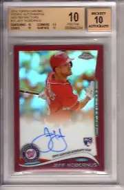 2014 Topps Chrome JEFF KOBERNUS RED REFRACTOR AUTO RC #6/25 BGS 10 PRISTINE!