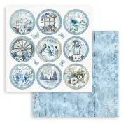 Stamperia Double-Sided Cardstock 12"X12"-Blue Land Rounds