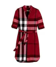 Plaid dress UK4 Red