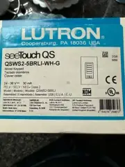 Lutron QSWS2-5BRLI-WH-G SEE TOUCH QS 5 Button Wallstation - PreOwned