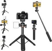 55cm Insta 360 Tripod for Insta360 x3 x4 Ace, Ace Pro, PULUZ Selfie-Stick Stand with 1/4 inch screw & Ball Head & Cold Shoe for DJI Action 5 Pro Pocket 3 Ation3 4 for GoPro 13 12 11 10 9
