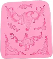 FUNNETOYU 1Pc Embossed Silicone Cake Baking Mold for Fondant Pastry Non Stick Easy Demoulding Flexible Craft Baking Tool for Party Desserts and DIY Crafts