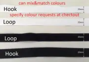 Sew On Hook & Loop Tape 25mm wide, contine length multiple -black/white