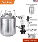 2.6 Gallon Mini Ball Lock Keg, Stainless Steel Double Ball Lock Post Corny Ke...