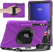 Tablet Protective Case Cover Heavy Duty Shockproof TPU Case Compatible with Samsung Galaxy Tab S9 Plus 12.4 Inch 2023 X810/X816B/X818U,Protective Cover Drop-Proof Shock-Proof W Rotating Kickstand+Hand