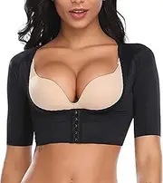 Mfacl Compression Arm Shaper Slim Upper Sleeves Top Vest Posture Corrector Women's Seamless Body Shaper (Black, Medium)