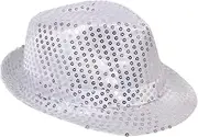 Unisex Sequin Hat Soft Sequin Jazz Hat Glitter Bowler Hat Stylish Hip Hop Hat Clothing Accessories for Role Play, Party, Opera Performance, Theatre Performance
