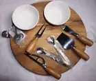 New Pampered Chef - Premium Charcuterie and Cheese Board Set Lazy Susan Knife