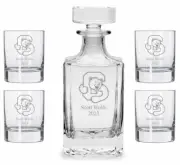 Cornell University Bear Logo Whiskey Decanter Set FREE Personalization
