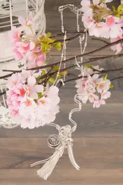 Metal Coin & Feather Ball Chain--ADO-ANC-0240
