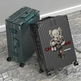 暴力熊涂鴉行李箱 女16吋 22吋 24寸旅行箱 鋁框 小型拉桿箱 2022 密碼箱子 男結實耐用