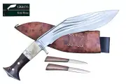 10" Blade 5 Chirra (5 Fuller) Gurkha Kurkri Knife Blocker Rosewood&BoneHandle-GK
