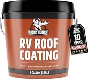 Liquid Rubber RV Roof Coating - Solar Reflective Sealant - Waterproof - Easy to Apply - Brilliant White,1 Gallon