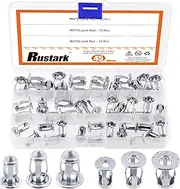 Rustark 45Pcs M4 M5 M6 Jack Nuts Assortment Kit - Heavy Duty Zinc Plated Jacknut Threaded Insert Petal Nuts for Hollow Wall Iron Skin