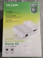 TP-Link TL-PA4026 KIT - AV500 2-Port Powerline Starter Kit, Plug Play NEW SEALED
