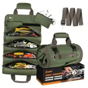 Tool Bag Roll Up, Heavy Duty Rolled Empty Tool Storage Organization, Green