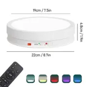 US 22cm Motorized Rotating Display Stand W/LED Light Electronic Turntable Displa