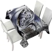 Sentinel Grey Dragon Drawing Tablecloth