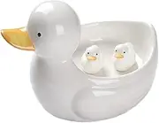 VINTORKY 1 Set Cute Duck Ceramic Chopsticks Rest Stand with Plate Creative and Practical Dining Accessory Easy to Clean Friends and Family