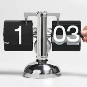 Flipping Desk Clock with Page Turning Automatically Modern Home Decoration