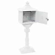 Pedestal Mailbox Letter Post Mail Box Vintage Retro Aluminium Rust Proof White