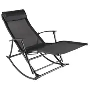 Garden Rocking Chair Steel and Textilene Black vidaXL